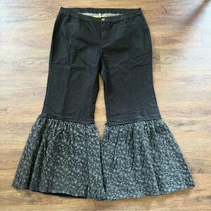 A Rare Bird NWT Boho Flare Lace Bottom Jeans Size L/XL